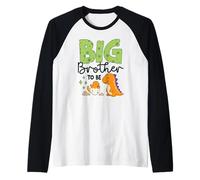 Mens Big Brother to Be - Dinosaur Pregnancy Announcement Family Raglan Baseball Tee