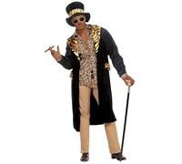 Mens Big Daddy Velvet Costume Small UK 38/40" for Superhero Fancy Dress | 2-piece with coat and hat, eye-catching gangster and millionaire style fancy dress for carnival, theme parties