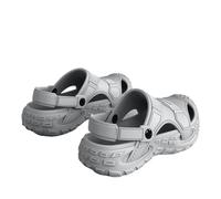 Men's Big Size Wide Feet Closed Toe Sandals Summer Soft Foam Cushioned Anti-Slip Breathable Adjustable Strap Slip-On Outdoor Driving Beach Casual Water Shoes(Gray,9 UK)