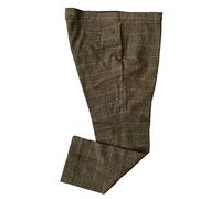 Mens Big & Tall Cavani Tweed Check Formal Smart Trousers Albert - Tan Brown