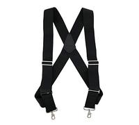 Men's Big & Tall Elastic Side Clip Metal Swivel Hook Trucker Braces, Black