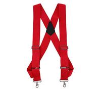 Men's Big & Tall Elastic Side Clip Metal Swivel Hook Trucker Braces, Red