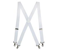 Men's Big & Tall Elastic Solid X-Back Brace with Swivel Hook Ends, White