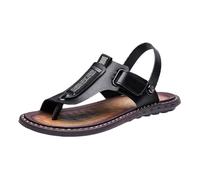 Men's Big Toe Bone Corrector Sandals, Men Summer Adjustable the Heel Strap Breathable Beach Clip Toe Sandals, Comfy Outdoor Holiday Slip on Slippers, for Travel and Summer Beach Pool(Black,8 UK)