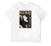 Men's Billie Holiday Retro Style Concert T-Shirts White XXL