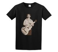 Men's Billy Bragg Mermaid Avenue - Woody Guthrie O-Neck Cotton T Shirt Black XL