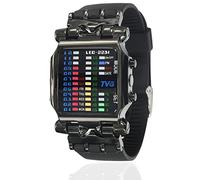Mens Binary Matrix Colorful LED Digital Waterproof Watch Stylish Creative Crab Shaped Wrist Watches for Big Boys