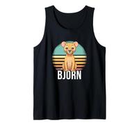 Mens BJÖRN - Cute Boy Name with Cute Lion Tank Top