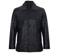 Men's Black 100% Leather Biker Jacket Vintage Retro Casual Zipped Quilted Racing