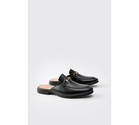 Mens Black Backless Snaffle Loafer, Black 7