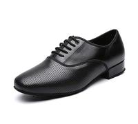 Men's Black Ballroom Latin Performance Shoes Waltz Modern Dancing Practice Shoe Black Size: 9.5