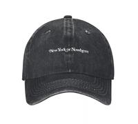 Men's Black Baseball Cap New York OR Nowhere Baseball Cap Black Visor Women's Beach Men's Personalised Gifts for Men
