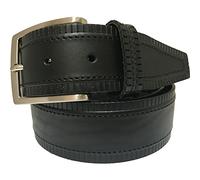 MENS BLACK BELT 100% ITALIAN FULL GRAIN SINGLE SKIN HIDE LEATHER BELT SQUARE DESIGN 40MM (LARGE 36-38 INCHES)