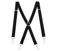 Men's Black Braces with Strong Clips - Adjustable Suspenders