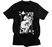 Men's Black Butler Ciel Phantomhive T-Shirt Homme Cotton Japan Anime Manga Kuroshitsuji Tee Shirt Short Sleeved Novelty Tshirt Merch Black M