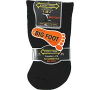 Mens Black Extra Wide Big Foot Comfort Fit Diabetic Socks (3 Pair Pack), UK 11-14 (EU 45-49), Black