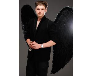 Mens Black Feather Extra Large Gothic Fancy Dress Angel Cosplay Wings XL 120cm