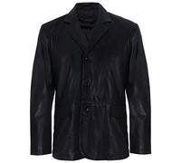 Men's Black Genuine Leather Blazer Soft Real Italian Tailore Vintage Jacket Coat 2XL