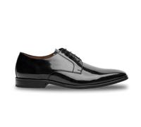 Men's Black High-Shine Polished Formal Lace-Up Derby Shoes - Black 8