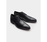 Men's Black Leather Brogue Derby Shoes - Size: 9 - Savile Row Company