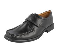 Mens Black Leather Rip Tape Clarks Shoes UK Sizes 7 - 11 G Fitting Huckley Roll