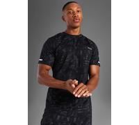 Mens Black Man Active Abstract Print Reg Fit T-Shirt, Black XL