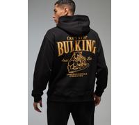 Mens Black Man Active Can't Stop Bulking Oversized Hoodie, Black L