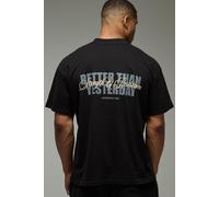 Mens Black MAN Active Strength and Resistance Oversized T-Shirt, Black L