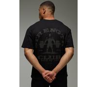 Mens Black Man Active Strength Club Oversized T-shirt, Black M