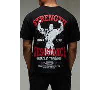 Mens Black MAN Active Strength & Resistance Oversized T-Shirt, Black XS