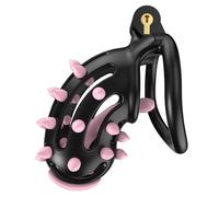 Men's Black Mystery Protective Cage Safety Cage (Arc Ring) with Removable Silicone Spikes That Won't give Away The Innocence and Secrets That are Yours (UKA171) (Pink, B7B)