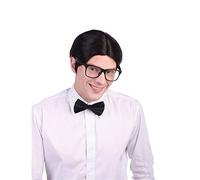 Mens Black Nerd Wig, Pack of 1 - Stylish Design, Perfect Accessory for Costumes, Festivals, Cosplay Events, & More Halloween Halloween