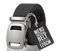Mens Black Nylon Canvas Belts With Automatic Slide Buckle Quick Release Belt For Outdoor Wear Uniforms And Dailywear