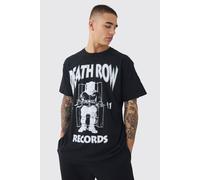 Mens Black Oversized Death Row Records License Print T-shirt, Black M