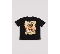 Mens Black Oversized Luke Rockhold Misfits License Printed T-Shirt, Black XL