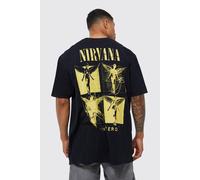 Mens Black Oversized Nirvana License T-shirt, Black M