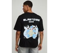 Mens Black Oversized Pokemon Blastoise License Printed T-Shirt, Black M