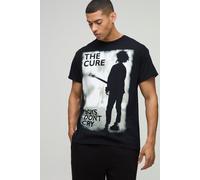 Mens Black Oversized The Cure License Printed T-Shirt, Black XS