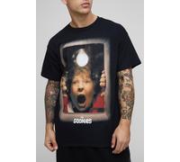 Mens Black Oversized The Goonies License Printed T-Shirt, Black S