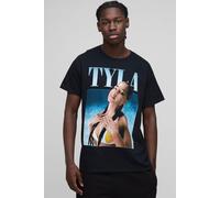 Mens Black Oversized Tyla License Printed T-Shirt, Black XL