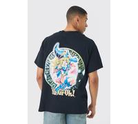 Mens Black Oversized Yu-Gi-Oh Dark Magician Girl Anime License Print T-shirt, Black M