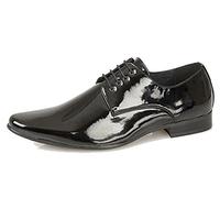 Mens Black Patent 4 eye Chisel Toe Gibson Shoes size 9 UK
