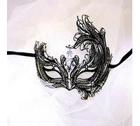 Mens Black Phoenix Metal Masquerade Mask