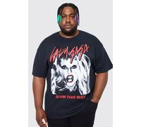 Mens Black Plus Lady Gaga License T-shirt, Black 3XL