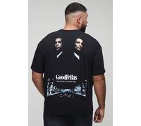 Mens Black Plus Oversized Goodfellas License Print T-Shirt, Black 2XL