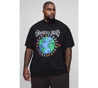 Mens Black Plus Oversized Grateful Dead Print T-Shirt, Black 4XL