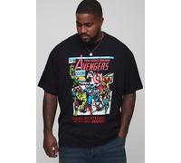 Mens Black Plus Oversized Marvel Avengers License Print T-Shirt, Black 2XL
