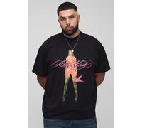 Mens Black Plus Oversized Rico Nasty License Print T-Shirt, Black 2XL