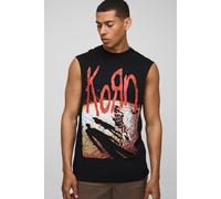 Mens Black Regular Fit Korn License vest, Black S