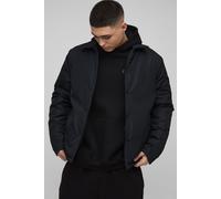 Mens Black Regular Fit Nylon Coach Jacket, Black S